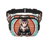 The silent monkey Printed Fashion Crossbody Bag, Hiking Waist Bag, Square Double Layer Travel and Fitness Shoulder Bag