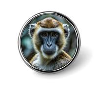 The Silent Monkey Round Badge Personalized Metal Lapel Pin Badges Fit Clothing Bags Hat Humorous Printed Brooch Badge Party Decorations Accessories for Men Women