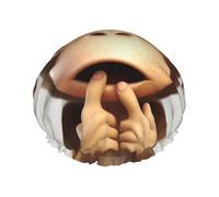 The Silent Monkey Shower Cap for Women Men Large Reusable Shower Bonnet Double-Layer Waterproof Bath Caps Elastic Band Hair Hat for All Hairstyles, Travel-Friendly
