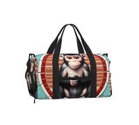 The Silent Monkey Sports Duffel Bag with Shoe Compartment-Lightweight Gym Weekender for Men Women, Waterproof Travel Tote with Wet Pocket
