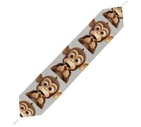 The Silent Monkey Table Runner for Dining Table, Short Plush Runners Washable & Durable Tablerunner Modern Home Decor for Wedding, Kitchen, Holiday 178*33cm