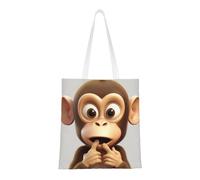 The Silent Monkey Tote Bag For Women,Canvas Shoulder Bags With Pockets Shopping Bag Cute Reusable Grocery Bags