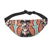 The silent monkey Travel crossbody waist bag, suitable for sports, running, cycling, traveling, fishing boys large waist bag,