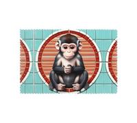 The silent monkeyPatterned oil-resistant and heat-insulating placemats, 12x18 inches, 6 pieces per pack, washable.