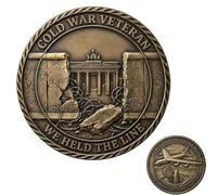 The Silent Victory Cold War Veteran Challenge Coin, 1947-1991 Peace Through Strength Tribute Coin with B-52 Bomber & Berlin Wall Design, Military Veteran Commemorative Coin (1pc)