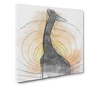 The Silhouette of a Giraffe Canvas Print | Gallery Wrapped 30mm Frame Wall Art | 20x20 inches | Ready to Hang | Abstract Animals Picture | Living Room Bedroom Lounge Office