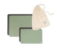 The Silicone Kitchen Reusable Silicone Oven Baking Mats Gift Set Bundle, 2 Half-Sheet, 2 Quarter-Sheet, Sage Green, Dark Gray