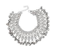 The Silver Bell Tassel Anklets Are For Women's Summer Beach Party Belly Dancing(Silver(1 Pcs))