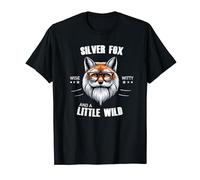 The Silver Fox Wise and Witty Grandads Fathers Authentic T-Shirt