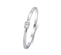 The Silver Ring, Diamond Wedding Rings for Her 18K White Gold Princess Natural Diamond Size Q 1/2 Stackable Knuckle for Women Prom