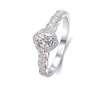 The Silver Ring, Diamond Wedding Rings for Her 18K White Gold Round Natural Diamond Size V 1/2 Stackable Knuckle for Graduation