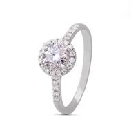 The Silver Ring, Lab Diamond Rings for Women 14K White Gold Round Created Diamond Size T 1/2 Stackable Knuckle for Wedding