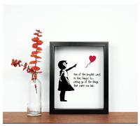 The Simplest Way To Be Happy Is To Let Go Of The Things That Make You Sad Inspirational Quote in Frame 60 SECOND MAKEOVER Black One Size