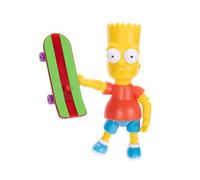 The Simpsons 12.7cm Bart Collectible Action Figure by JAKKS Pacific, with Skateboard Accessory, Articulated Action Figure, Collector's Display Packaging