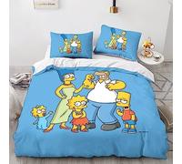 The Simpsons 3D Printed Quilt Cover Duvet Cover for Boys Girls Comforter Covers with Zipper Closure Bedding Set Soft Microfiber with Pillow Cases 3 Pieces Double(200x200cm)