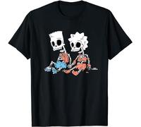 The Simpsons Bart and Lisa Skeletons Treehouse of Horror T-Shirt Black