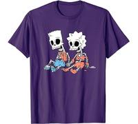 The Simpsons Bart and Lisa Skeletons Treehouse of Horror T-Shirt Purple