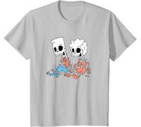 The Simpsons Bart and Lisa Skeletons Treehouse of Horror T-Shirt Silver