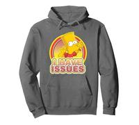 The Simpsons Bart Simpson Blowing Raspberry I Have Issues Pullover Hoodie, Adult Unisex, Asphalt Grey, Medium