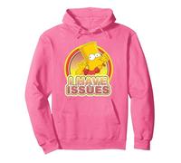 The Simpsons Bart Simpson Blowing Raspberry I Have Issues Pullover Hoodie, Adult Unisex, Bright Pink, Small