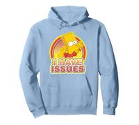 The Simpsons Bart Simpson Blowing Raspberry I Have Issues Pullover Hoodie, Adult Unisex, Dusty Blue, Small