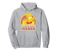 The Simpsons Bart Simpson Blowing Raspberry I Have Issues Pullover Hoodie, Adult Unisex, Heather Grey, Large