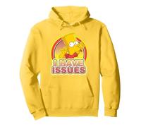 The Simpsons Bart Simpson Blowing Raspberry I Have Issues Pullover Hoodie, Adult Unisex, Lemon Yellow, Medium