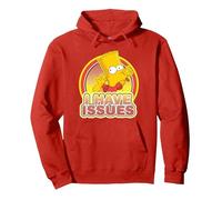 The Simpsons Bart Simpson Blowing Raspberry I Have Issues Pullover Hoodie, Adult Unisex, Red, XX-Large