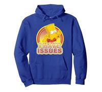 The Simpsons Bart Simpson Blowing Raspberry I Have Issues Pullover Hoodie, Adult Unisex, Royal Blue, Medium