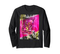 The Simpsons Bart Simpson El Barto Graffiti Long Sleeve T-Shirt, Adult Unisex, Black, Large