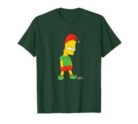 The Simpsons Bart Simpson Elf Bart Holiday T-Shirt, Men, Dark Green, XX-Large