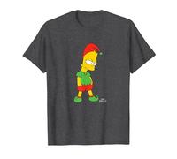 The Simpsons Bart Simpson Elf Bart Holiday T-Shirt, Men, Dark Heather Grey, Small
