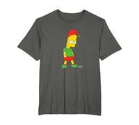The Simpsons Bart Simpson Elf Bart Holiday T-Shirt, Men's Big and Tall, Asphalt Grey, 2X Tall