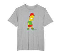 The Simpsons Bart Simpson Elf Bart Holiday T-Shirt, Men's Big and Tall, Heather Grey, 2X Tall