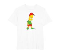 The Simpsons Bart Simpson Elf Bart Holiday T-Shirt, Men's Big and Tall, White, 5X Tall