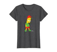 The Simpsons Bart Simpson Elf Bart Holiday T-Shirt, Women, Dark Heather Grey, X-Small