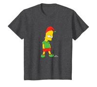 The Simpsons Bart Simpson Elf Bart Holiday T-Shirt, Youth, Dark Heather Grey, Medium