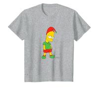 The Simpsons Bart Simpson Elf Bart Holiday T-Shirt, Youth, Heather Grey, 3T