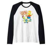 The Simpsons Bart Simpson Skate Fuel Skateboard Squishee Raglan Baseball Tee