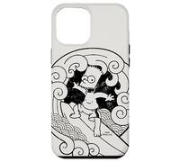 The Simpsons Bart Surfing Japanese Woodblock Case for iPhone 12 Pro Max