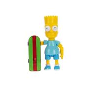 The Simpsons Bart with Skateboard 5" / 12.7cm Action Figure by JAKKS Pacific, Includes Skateboard Accessory, Highly Articulated, Collector's Display Packaging