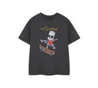The Simpsons Boy's Bart Halloween Short Sleeved T-Shirt | Boys Charcoal in Grey | Size: 5-6 Years The Simpsons Grey 5-6 Years