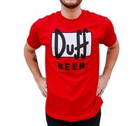 The Simpsons Duff Beer Logo Homer Mens T-shirt, Red, XL