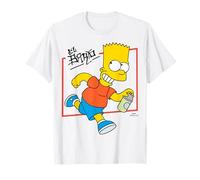 The Simpsons El Barto Bart Running & Smiling Dark Text T-Shirt