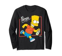 The Simpsons El Barto Bart Running & Smiling Light Text Long Sleeve T-Shirt