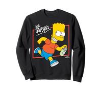 The Simpsons El Barto Bart Running & Smiling Light Text Sweatshirt