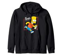 The Simpsons El Barto Bart Running & Smiling Light Text Zip Hoodie