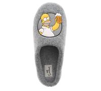 Wynsors Homer Simpson Beer Men's Novelty Mule Slippers Cozy Fleece Step-In House Shoes Funny Simpsons Cartoon Grey 6 UK