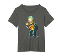 The Simpsons Homer Candy Feast Treehouse of Horror Halloween T-Shirt, Women's Plus, Asphalt Grey, 4X