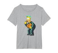 The Simpsons Homer Candy Feast Treehouse of Horror Halloween T-Shirt, Women's Plus, Heather Grey, 1X